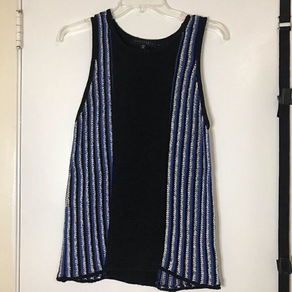 COPY - Sanctuary Blue Black Crochet Knit Sweater Tank Top - Picture 7 of 8